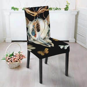 Dreamcatcher Deer Skull Print Dining Chair Slipcover