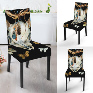 Dreamcatcher Deer Skull Print Dining Chair Slipcover