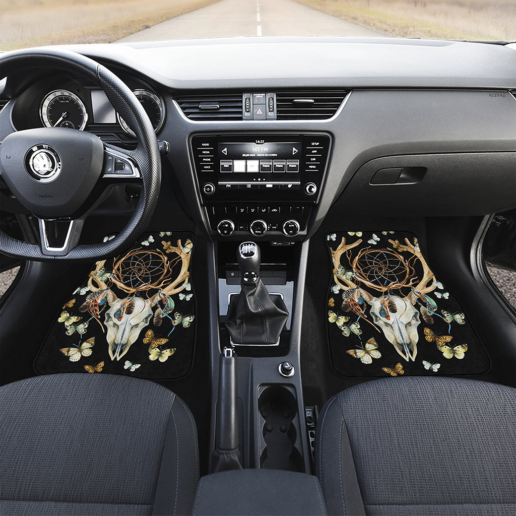 Dreamcatcher Deer Skull Print Front and Back Car Floor Mats
