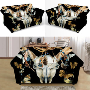 Dreamcatcher Deer Skull Print Loveseat Slipcover