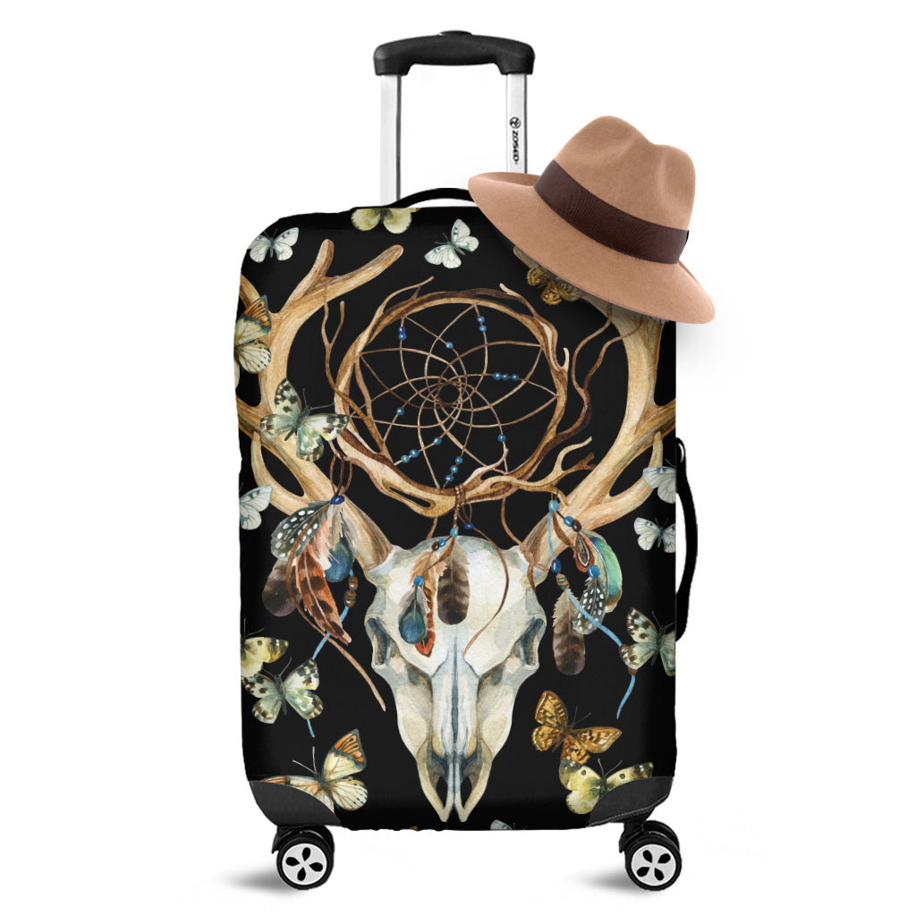Dreamcatcher Deer Skull Print Luggage Cover