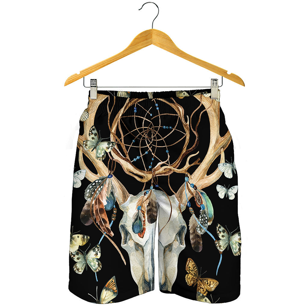 Dreamcatcher Deer Skull Print Men's Shorts