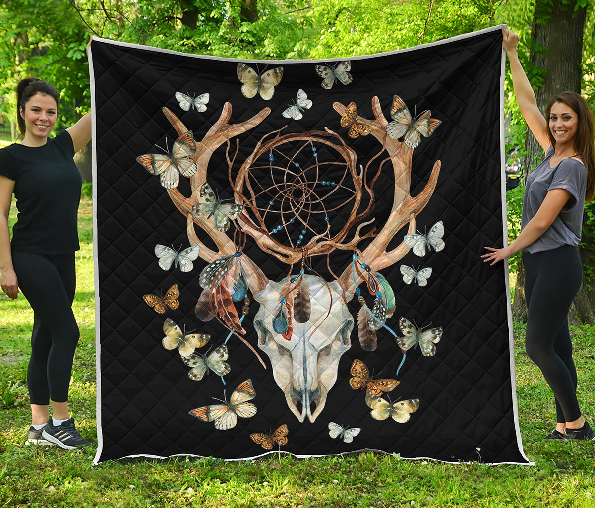 Dreamcatcher Deer Skull Print Quilt