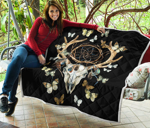 Dreamcatcher Deer Skull Print Quilt