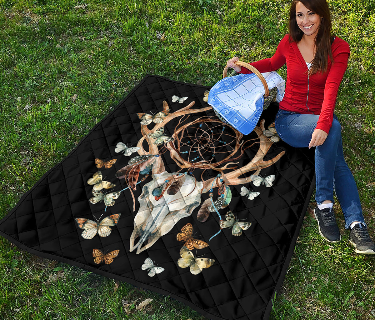 Dreamcatcher Deer Skull Print Quilt