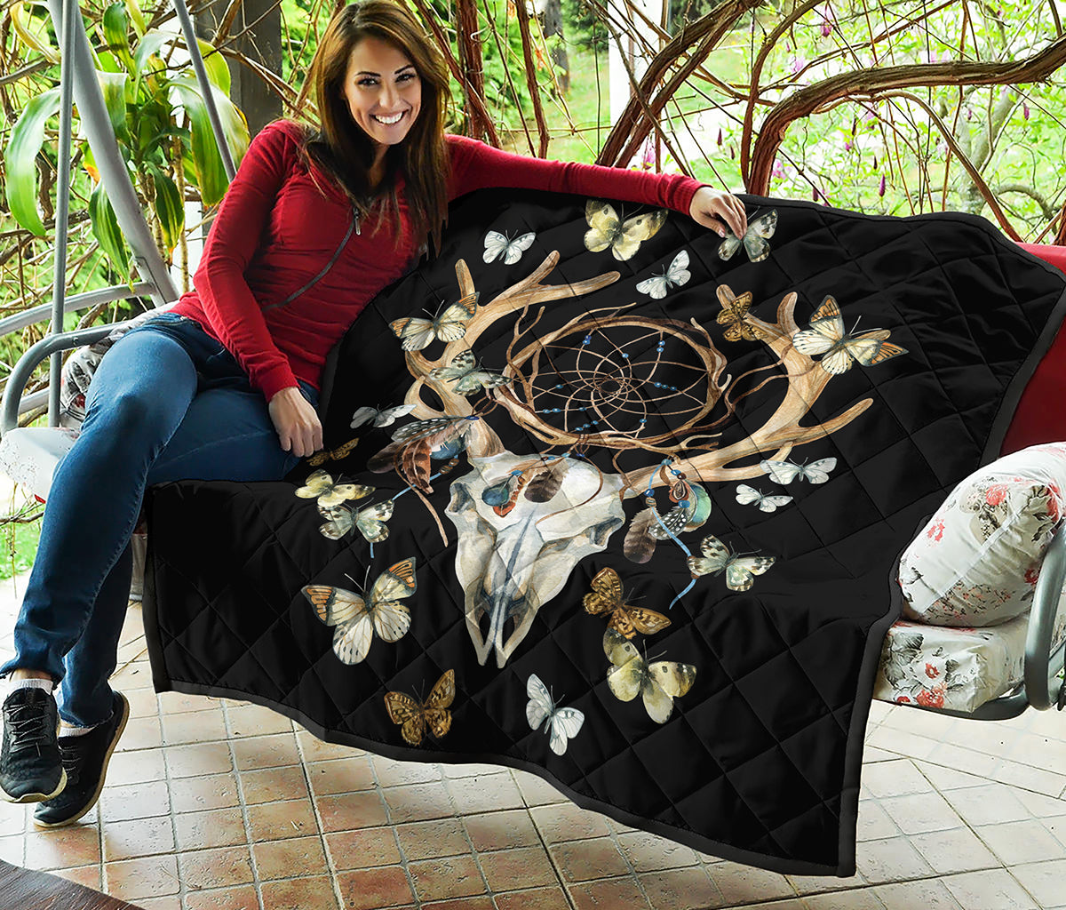 Dreamcatcher Deer Skull Print Quilt