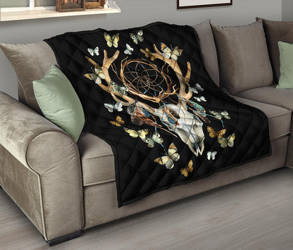 Dreamcatcher Deer Skull Print Quilt