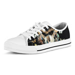 Dreamcatcher Deer Skull Print White Low Top Shoes