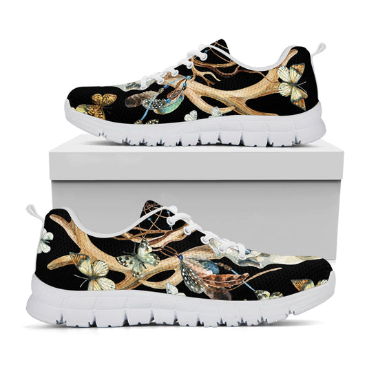 Dreamcatcher Deer Skull Print White Sneakers