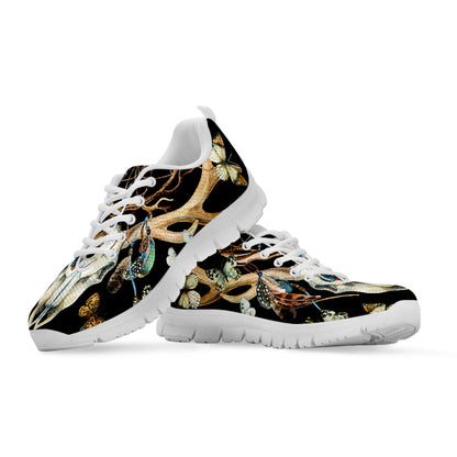 Dreamcatcher Deer Skull Print White Sneakers