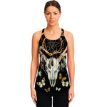 Dreamcatcher Deer Skull Print Women's Racerback Tank Top