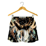 Dreamcatcher Deer Skull Print Women's Shorts