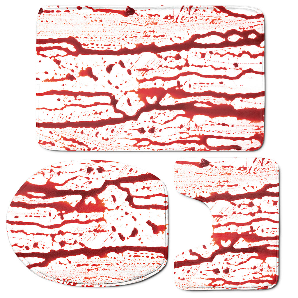 Dripping Blood Print 3 Piece Bath Mat Set