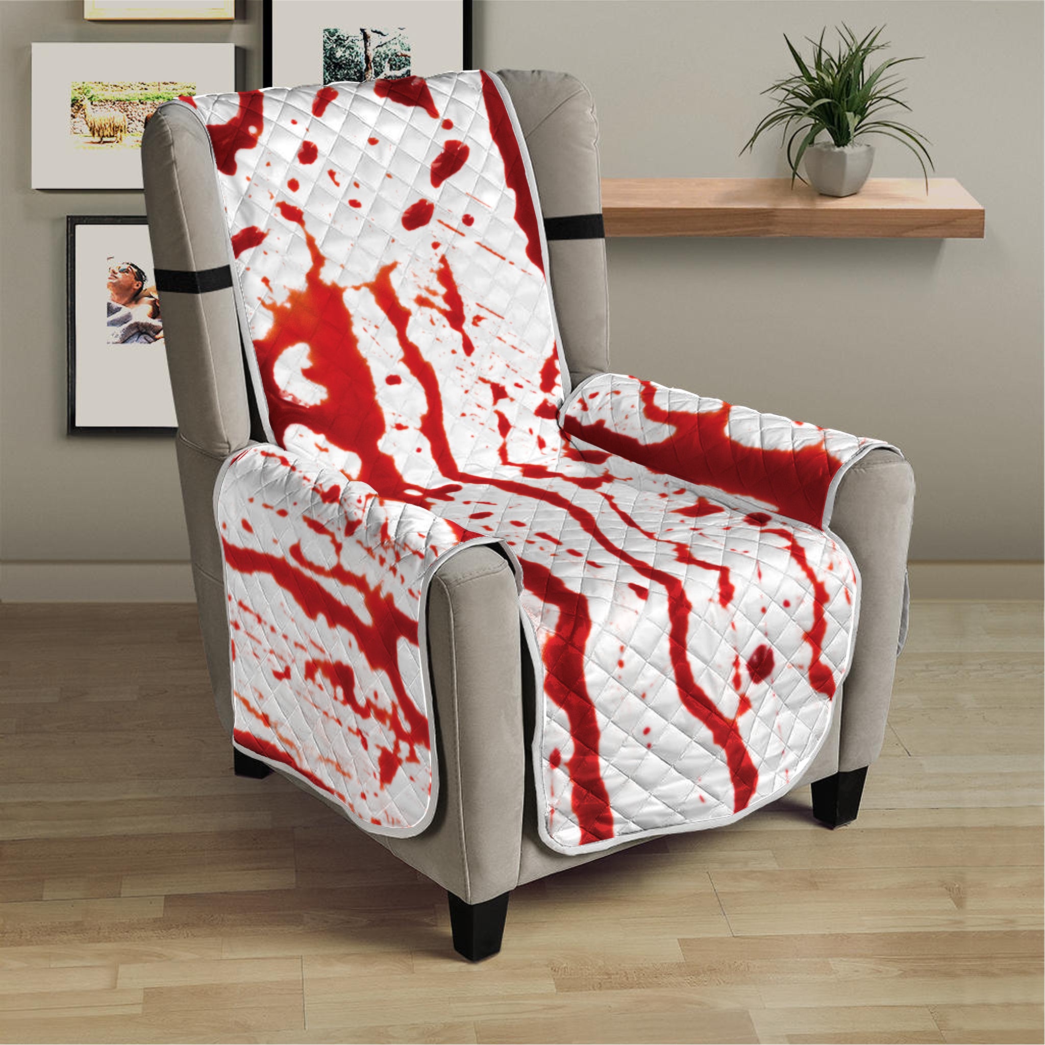 Dripping Blood Print Armchair Protector