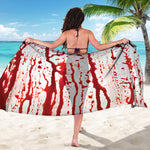 Dripping Blood Print Beach Sarong Wrap