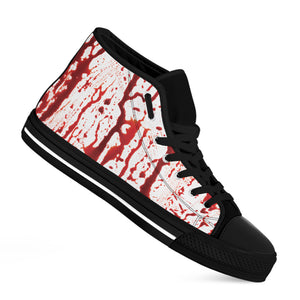 Dripping Blood Print Black High Top Shoes