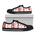 Dripping Blood Print Black Low Top Sneakers