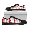 Dripping Blood Print Black Low Top Shoes