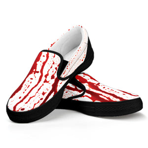 Dripping Blood Print Black Slip On Shoes