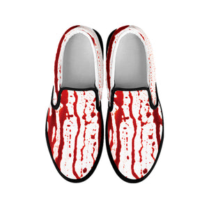 Dripping Blood Print Black Slip On Shoes