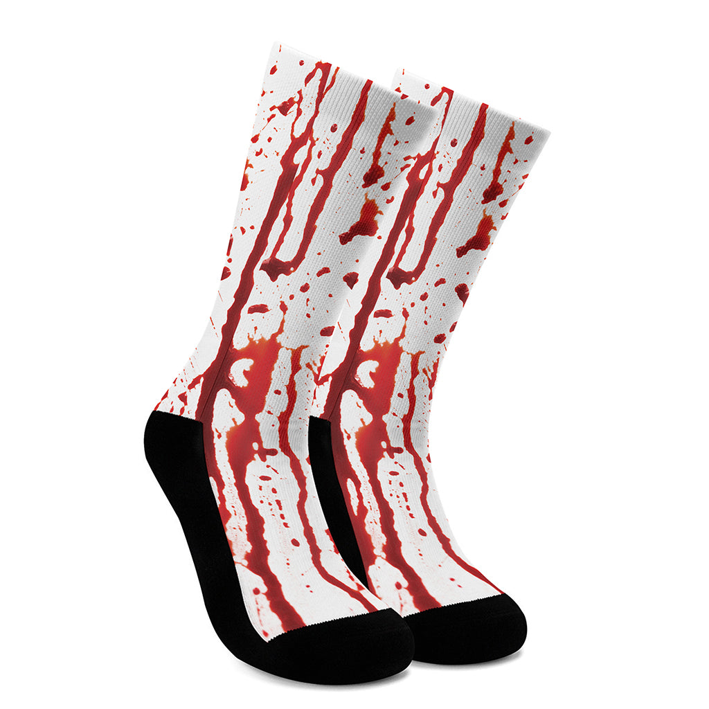 Dripping Blood Print Crew Socks