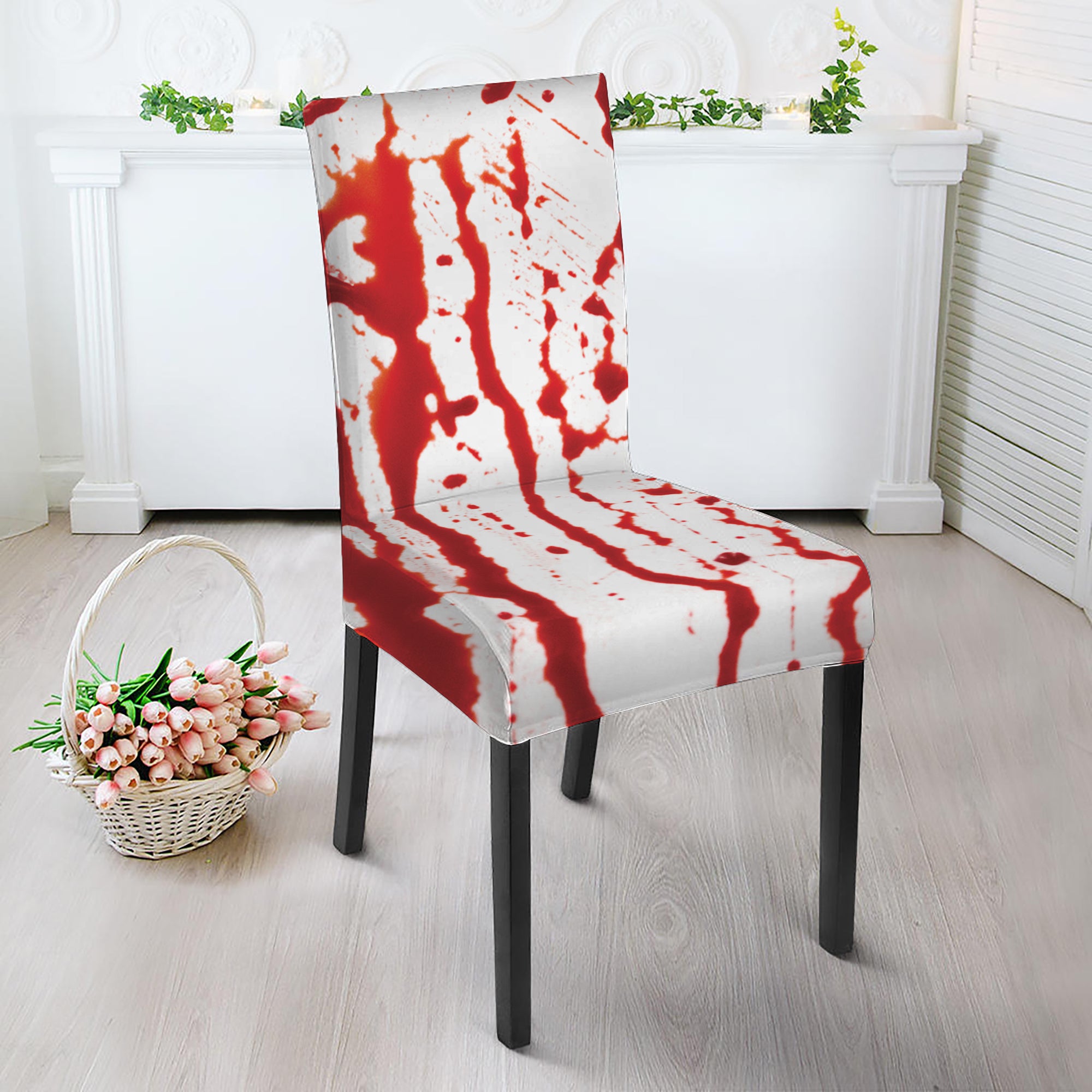 Dripping Blood Print Dining Chair Slipcover