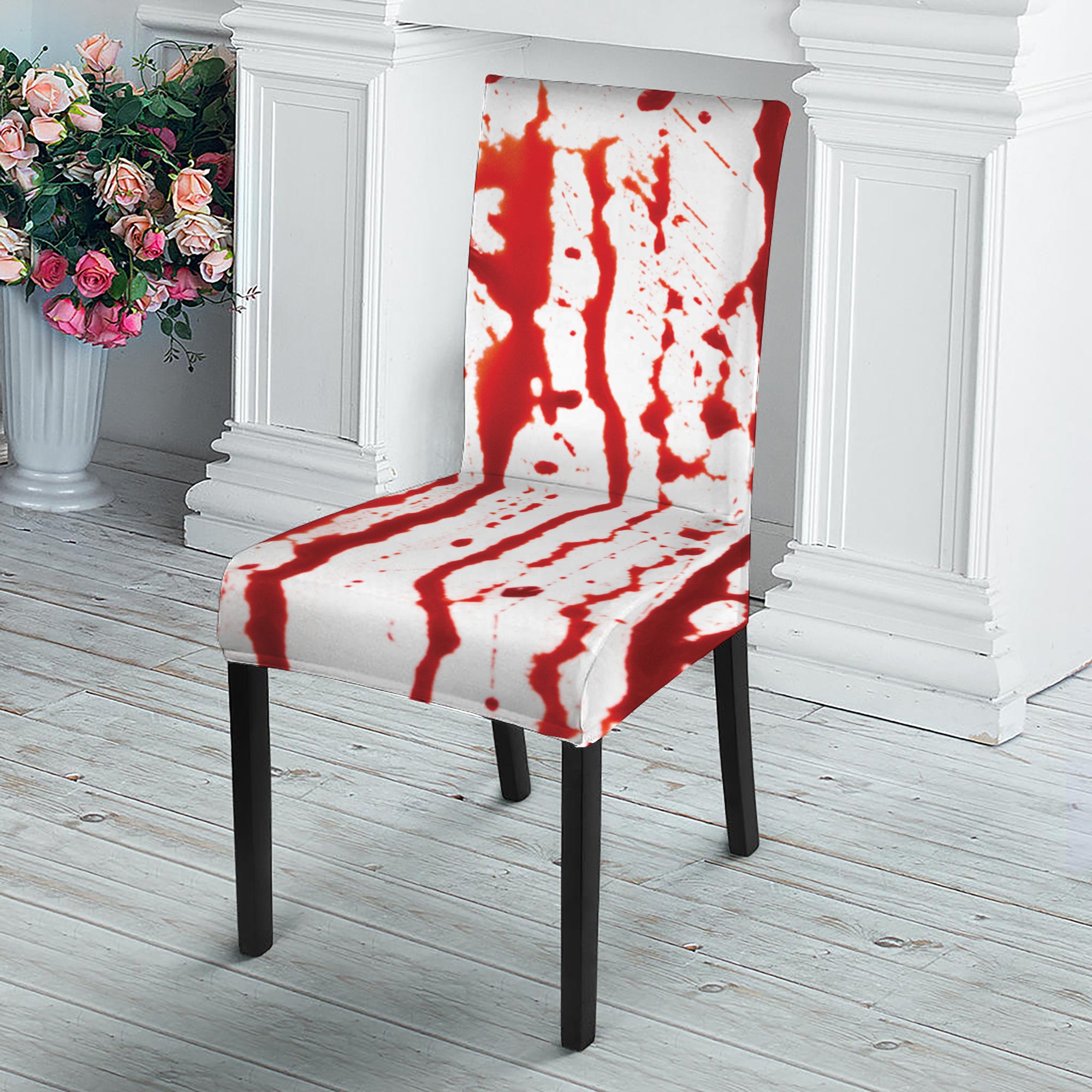 Dripping Blood Print Dining Chair Slipcover