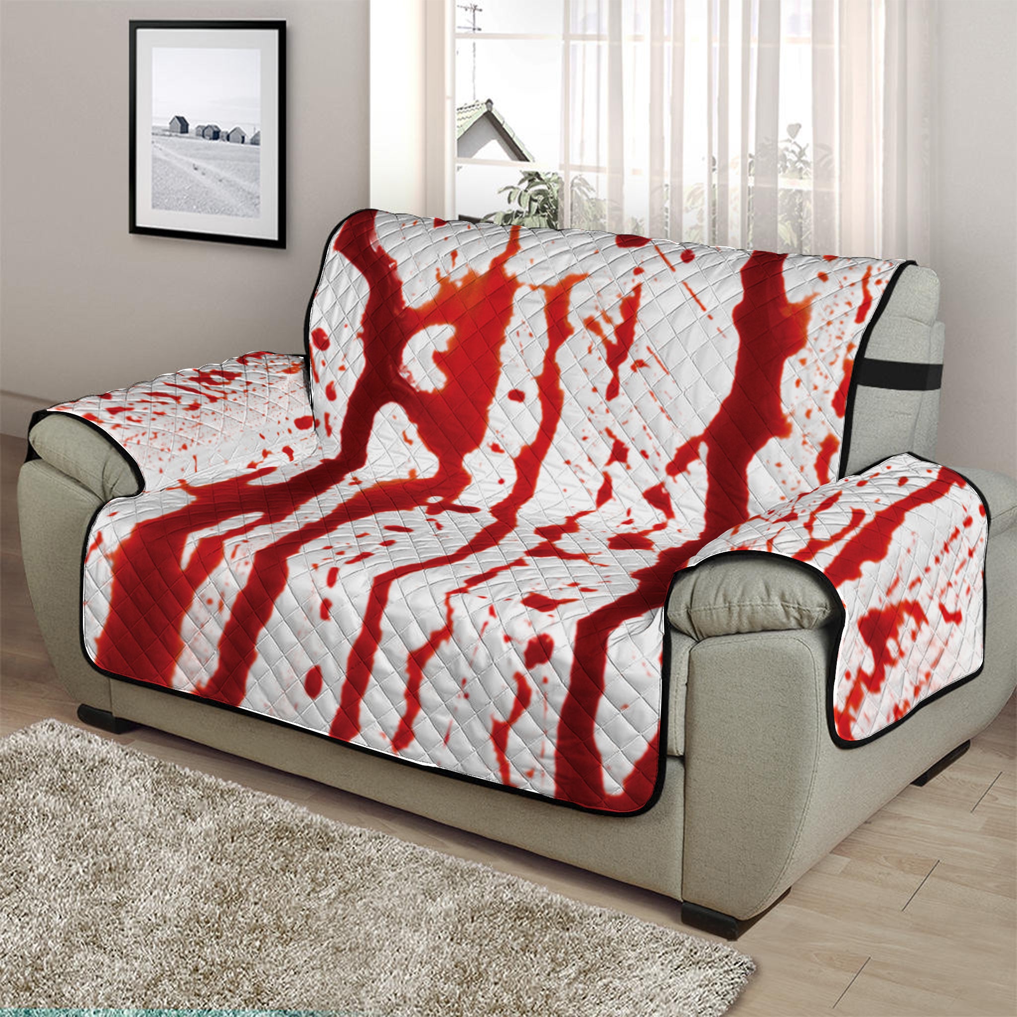 Dripping Blood Print Half Sofa Protector