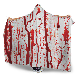 Dripping Blood Print Hooded Blanket