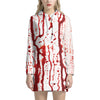 Dripping Blood Print Hoodie Dress