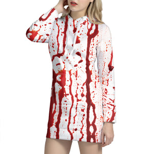 Dripping Blood Print Hoodie Dress