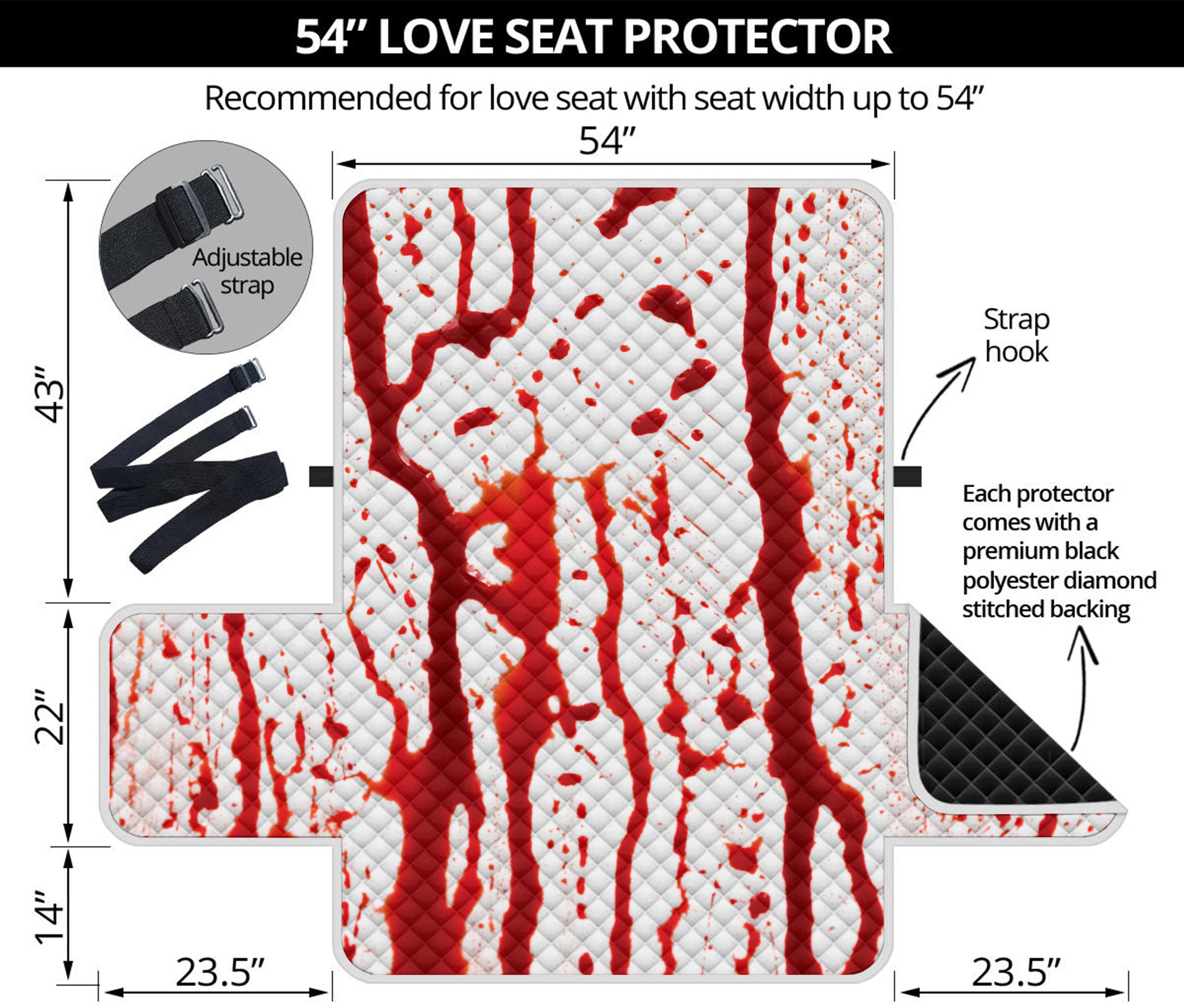 Dripping Blood Print Loveseat Protector