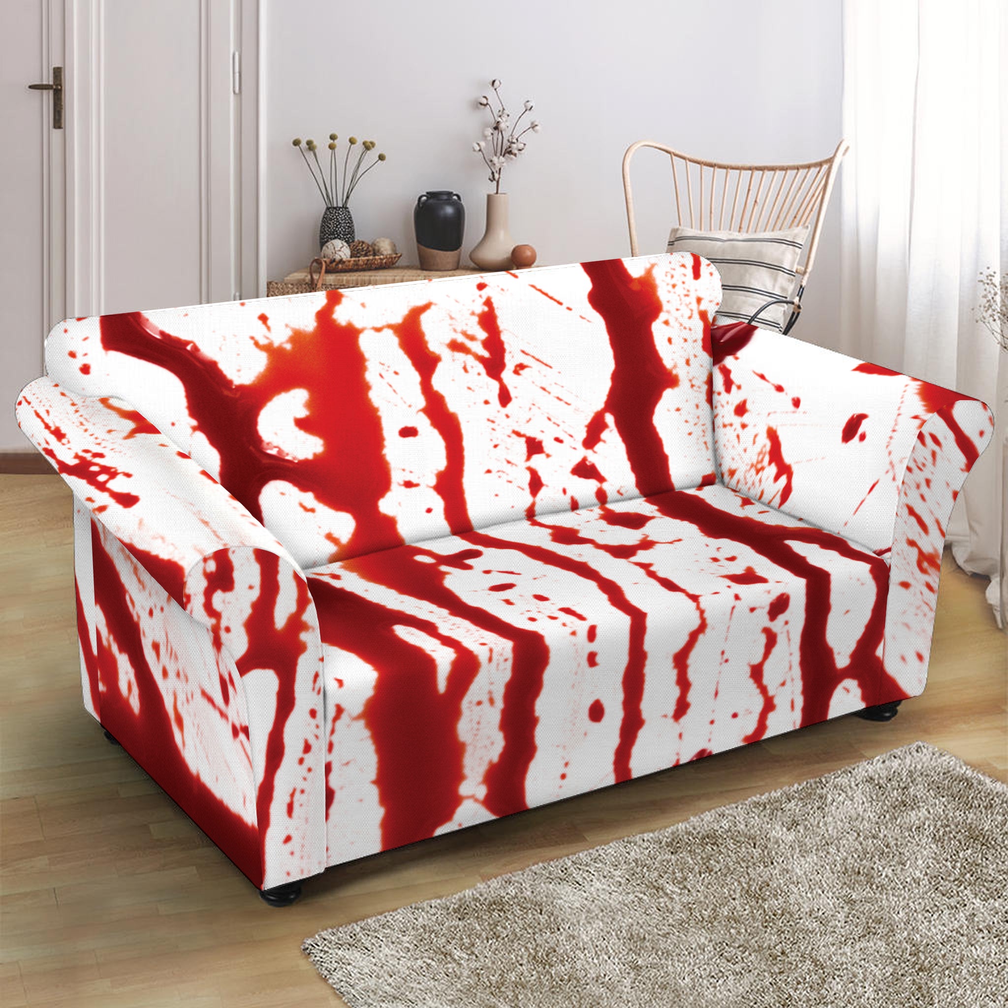 Dripping Blood Print Loveseat Slipcover