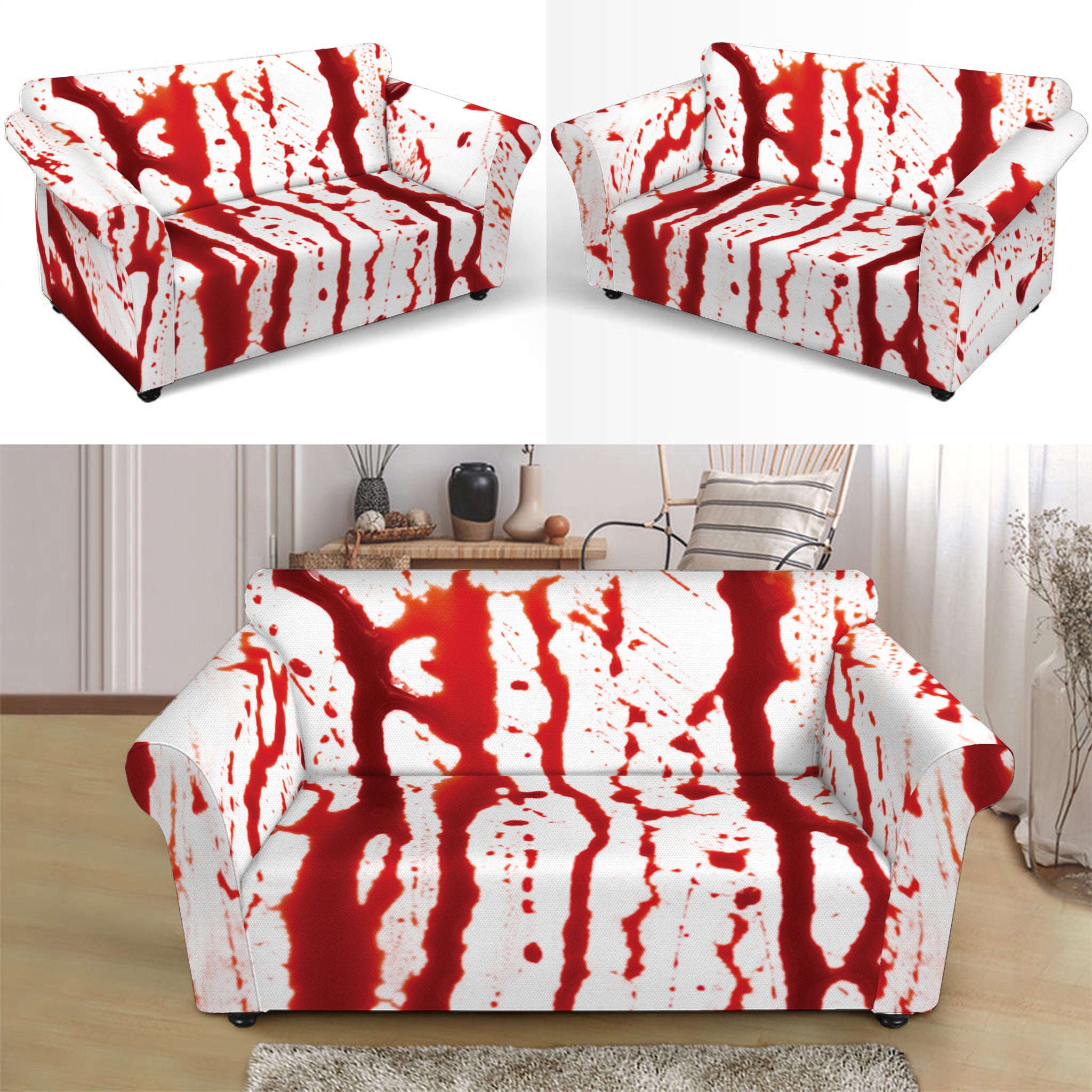 Dripping Blood Print Loveseat Slipcover