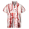 Dripping Blood Print Men's Short Sleeve Shirt