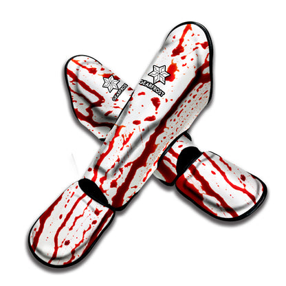 Dripping Blood Print Muay Thai Shin Guard