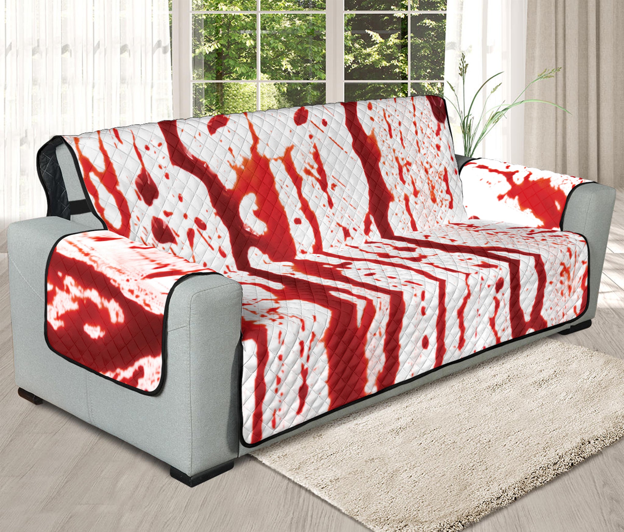 Dripping Blood Print Oversized Sofa Protector