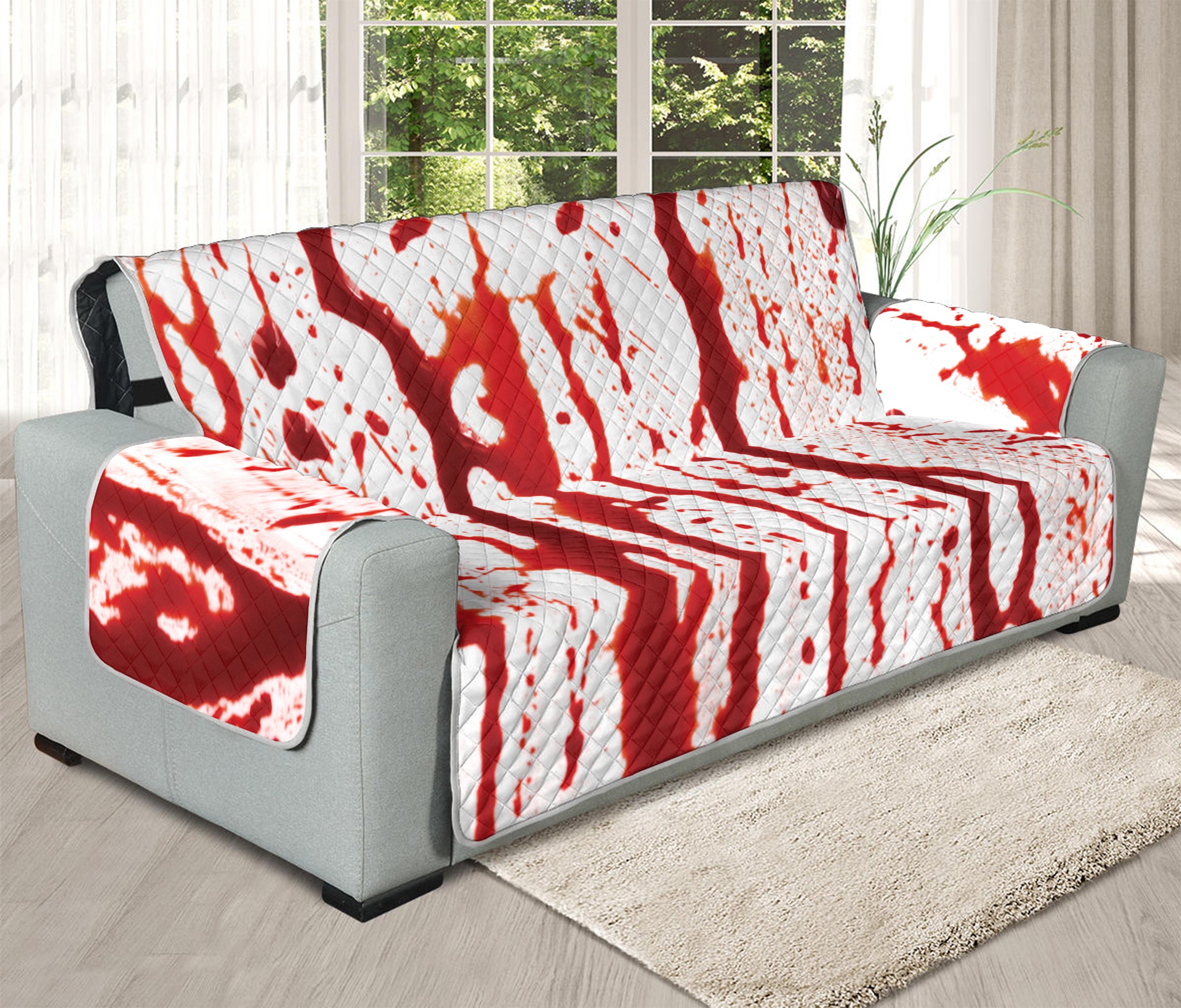 Dripping Blood Print Oversized Sofa Protector