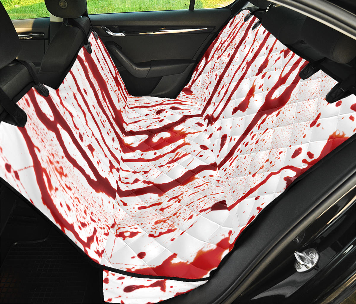 Dripping Blood Print Pet Car Back Seat Cover