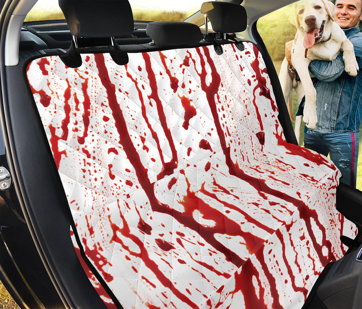 Dripping Blood Print Pet Car Back Seat Cover