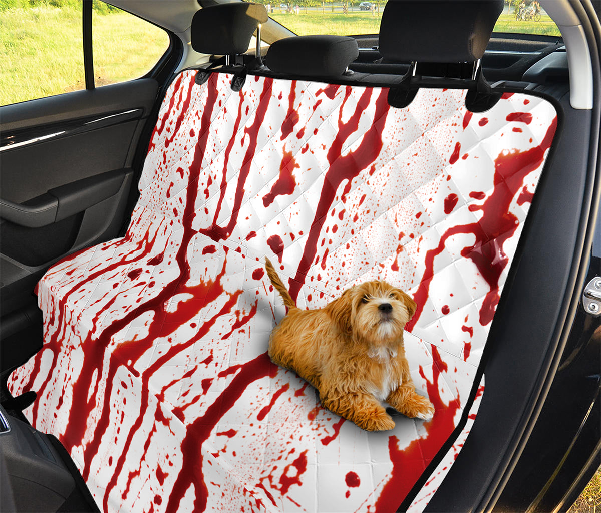 Dripping Blood Print Pet Car Back Seat Cover