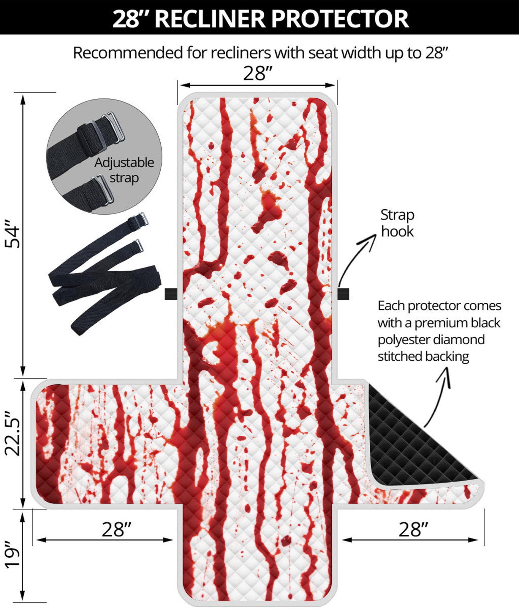 Dripping Blood Print Recliner Protector