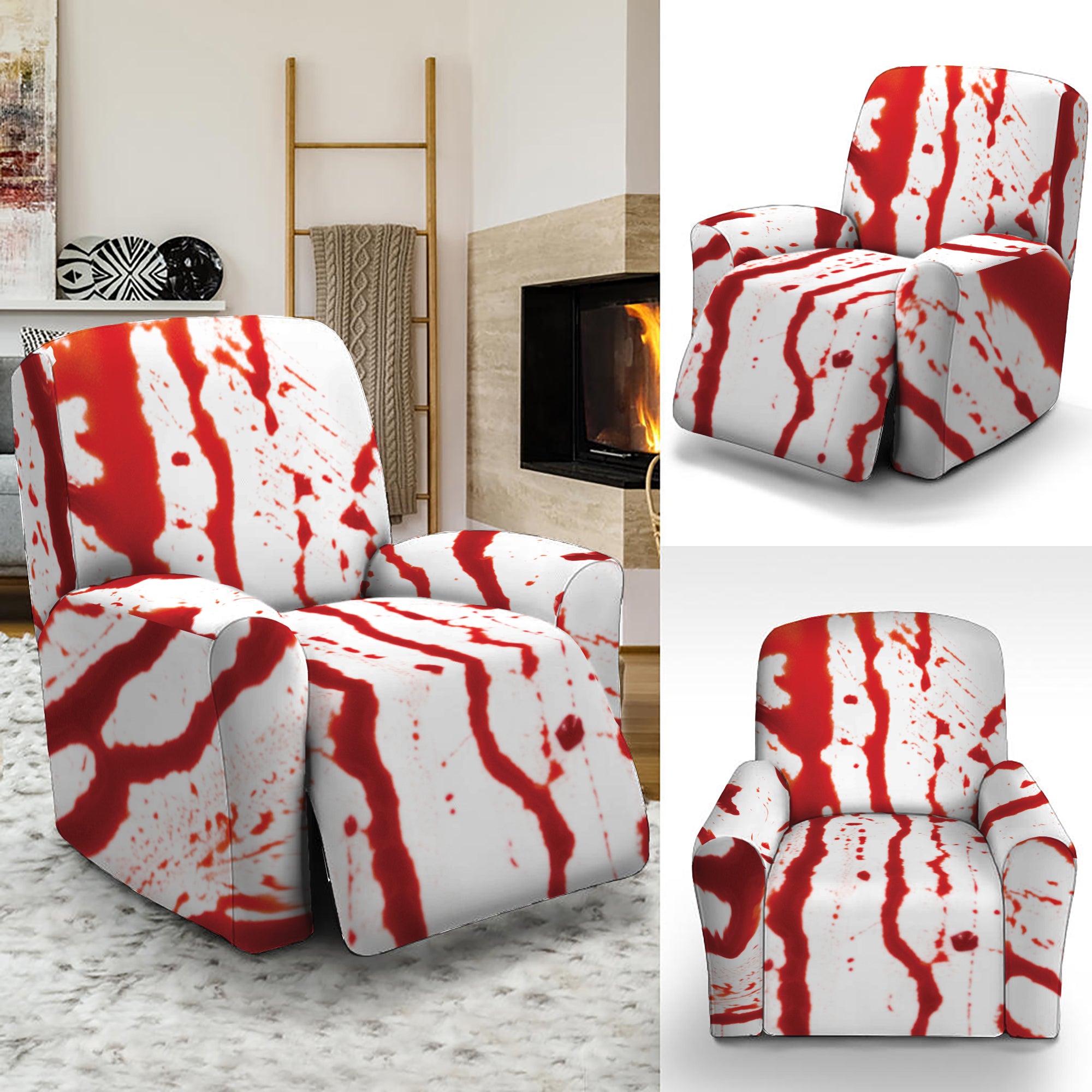 Dripping Blood Print Recliner Slipcover