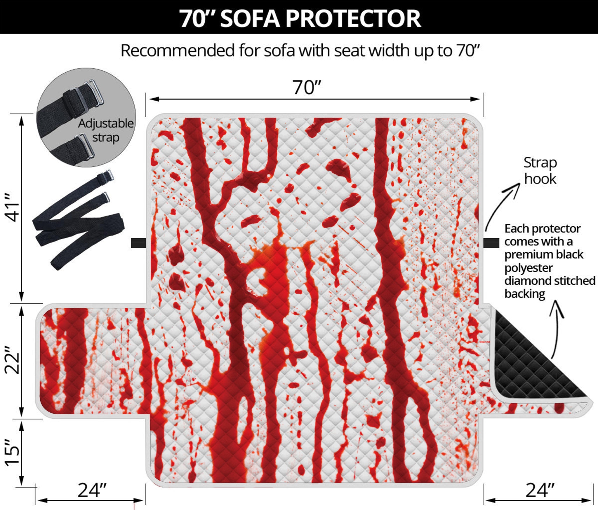 Dripping Blood Print Sofa Protector