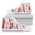 Dripping Blood Print White High Top Sneakers