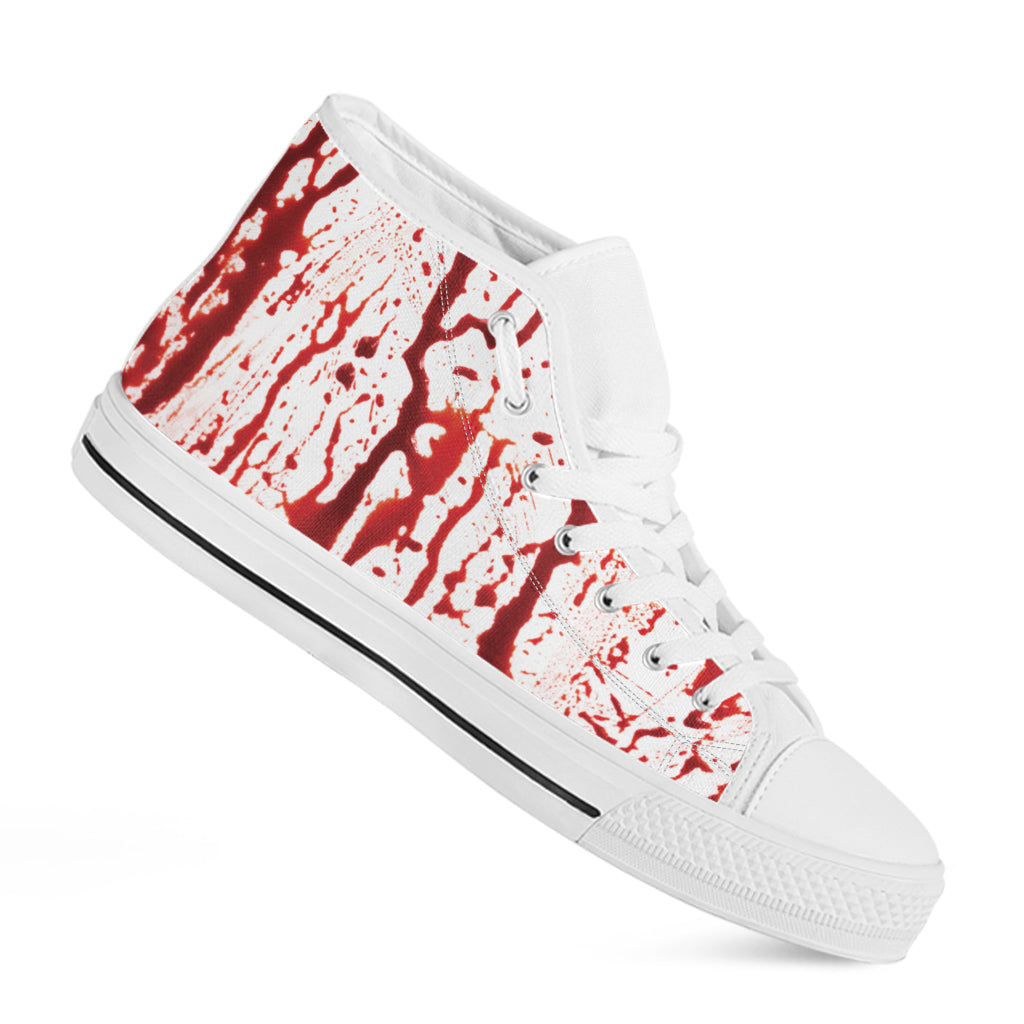 Dripping Blood Print White High Top Shoes