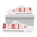 Dripping Blood Print White Low Top Sneakers