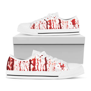 Dripping Blood Print White Low Top Shoes