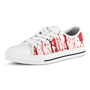 Dripping Blood Print White Low Top Shoes