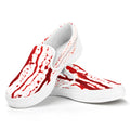 Dripping Blood Print White Slip On Sneakers